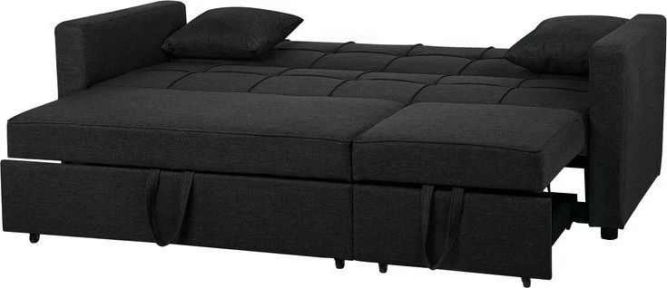 Beliani Trivietė išskleidžiama sofa GLOMMA, juoda