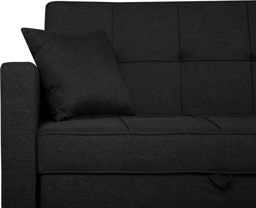 Beliani Trivietė išskleidžiama sofa GLOMMA, juoda