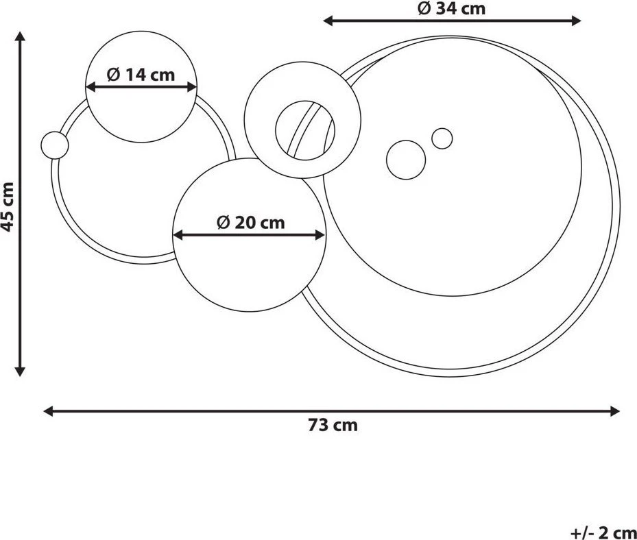 Beliani Sieninis dekoras HELIUM Metal 45 cm auksinis