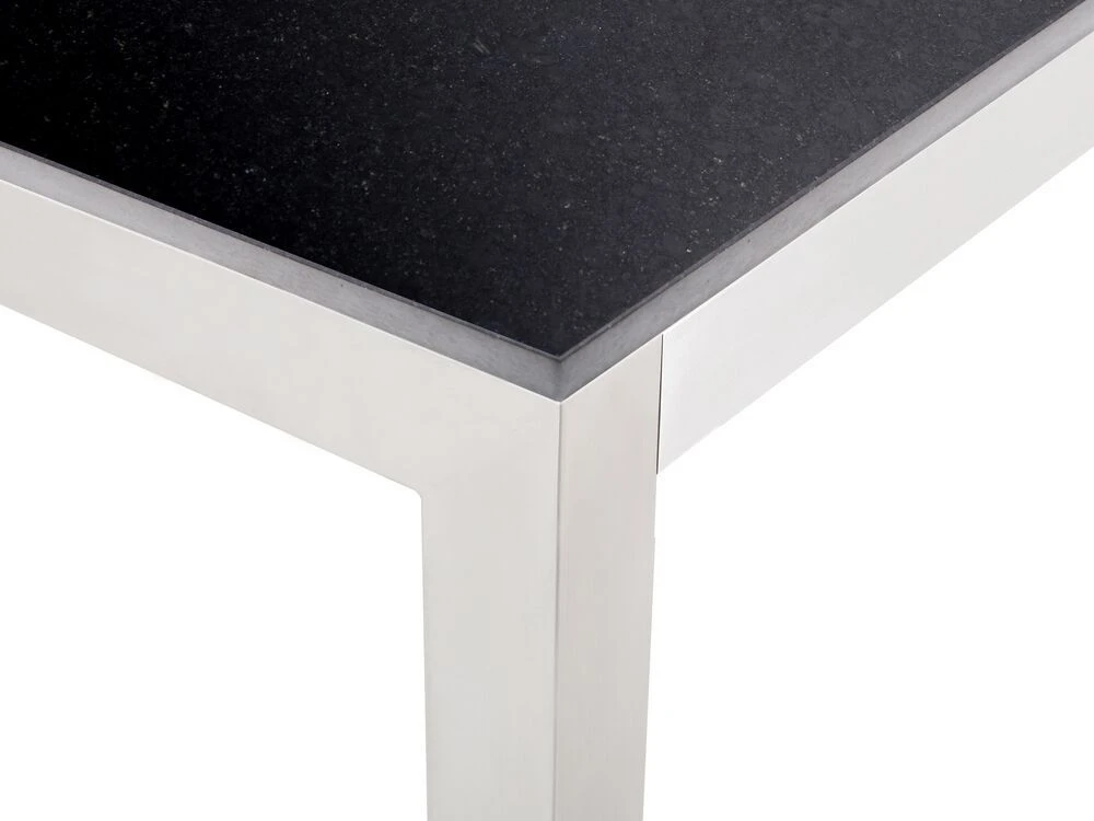 Beliani Sodo stalas GROSSETO 180 cm 90 cm poliruotas granitas juodas