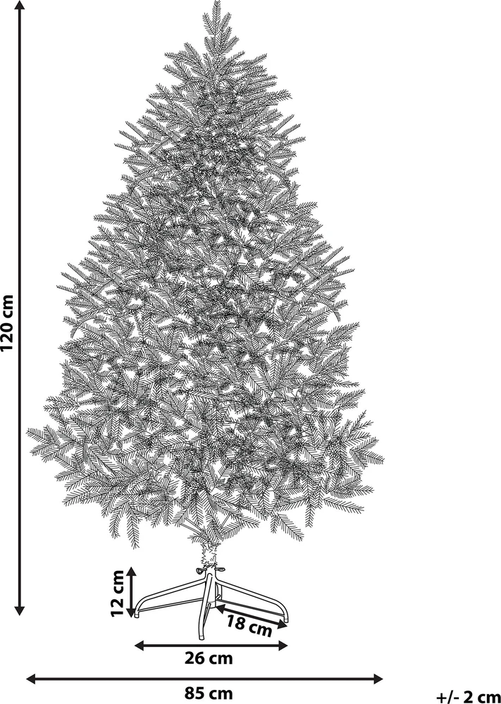 Beliani Dirbtinė Kalėdų eglutė HUXLEY 120 cm žalia