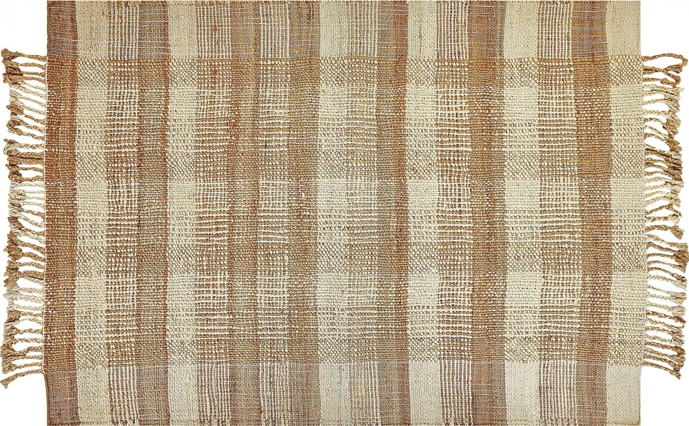 Beliani Kilimas BERISSA smėlio spalvos 140 x 200 cm džiutas