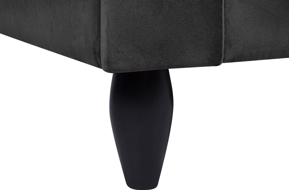 Beliani Trivietė sofa BORNHOLM, veliūrinė, juoda