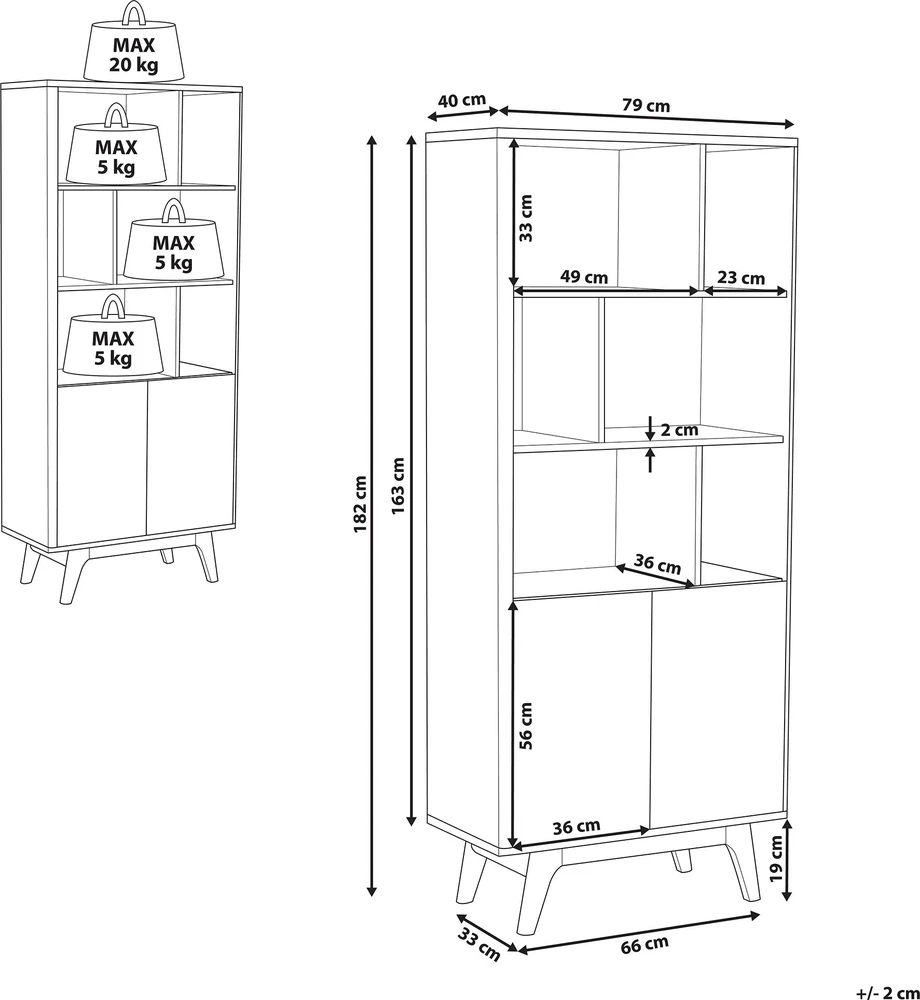 Beliani Lentyna COLUMBUS 182 cm ruda / balta
