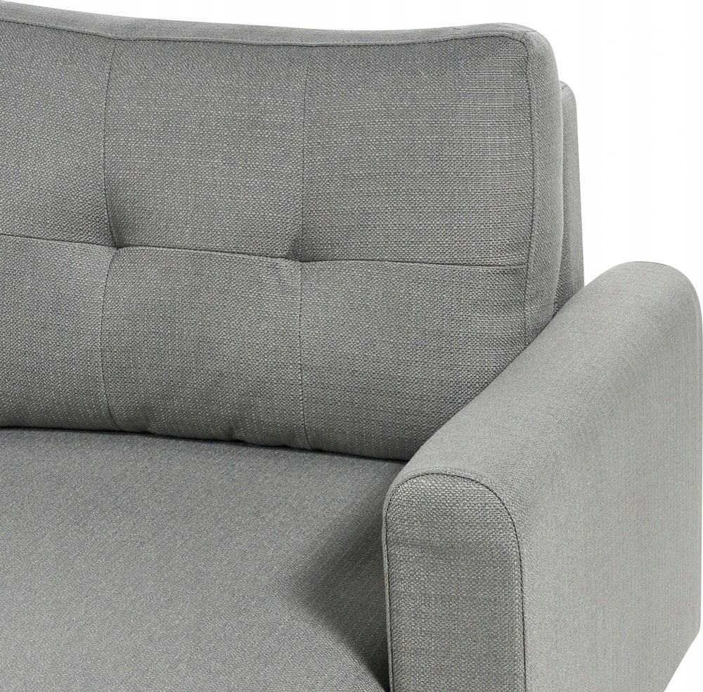 Beliani Išskleidžiama 3 vietų sofa SIRO pilkos spalvos su patalynės dėže, kairinė