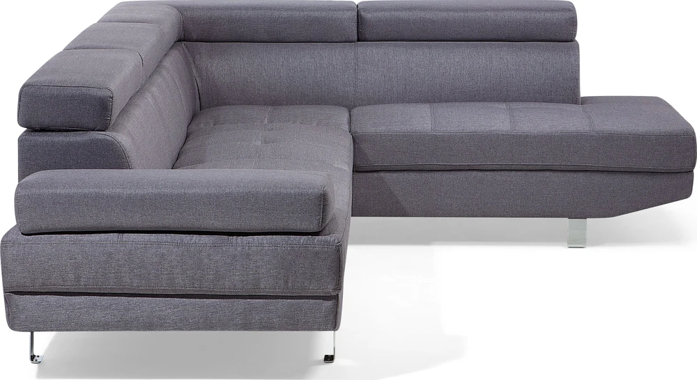 Beliani 5 vietų kampinė sofa NORREA pilka, kairinė
