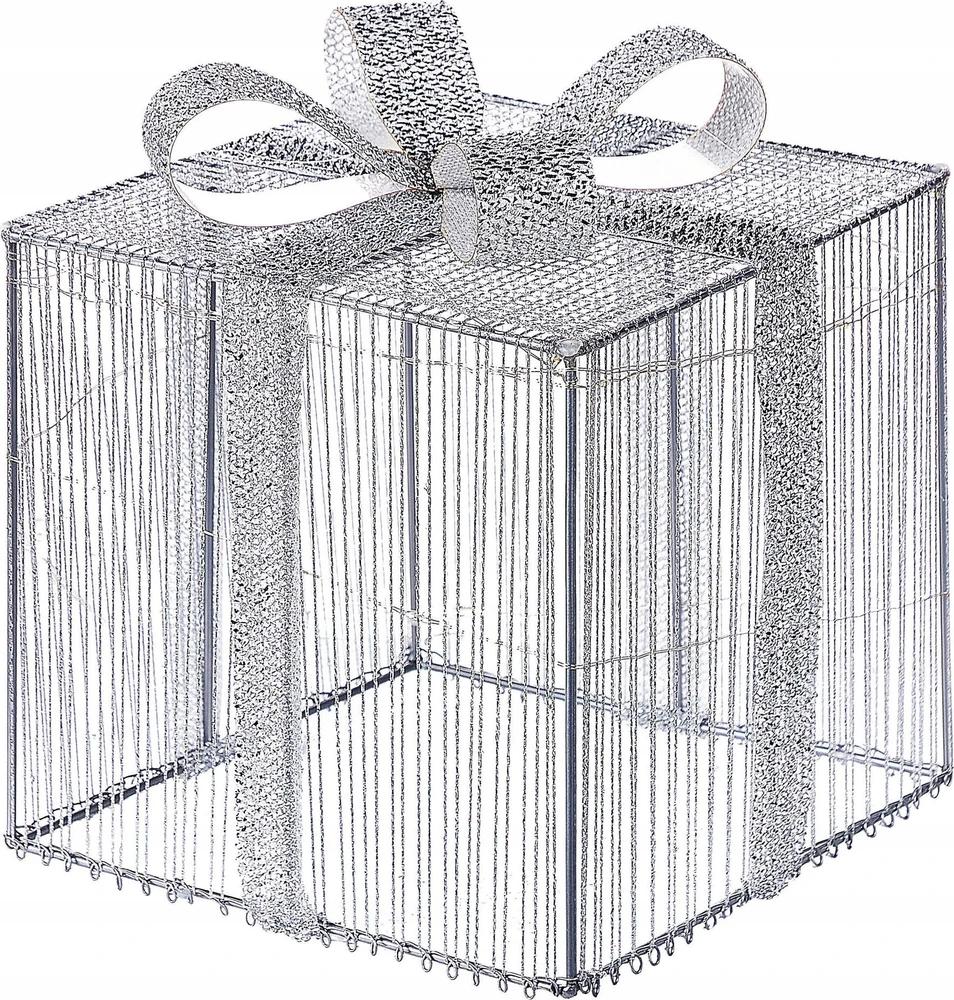 Beliani LED sodo dekoracija ARNES Kalėdinės dovanos 25/20/15 cm sidabrinė