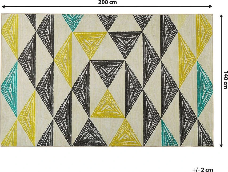 Beliani Kilimas KALEN pilkas 140 x 200 cm