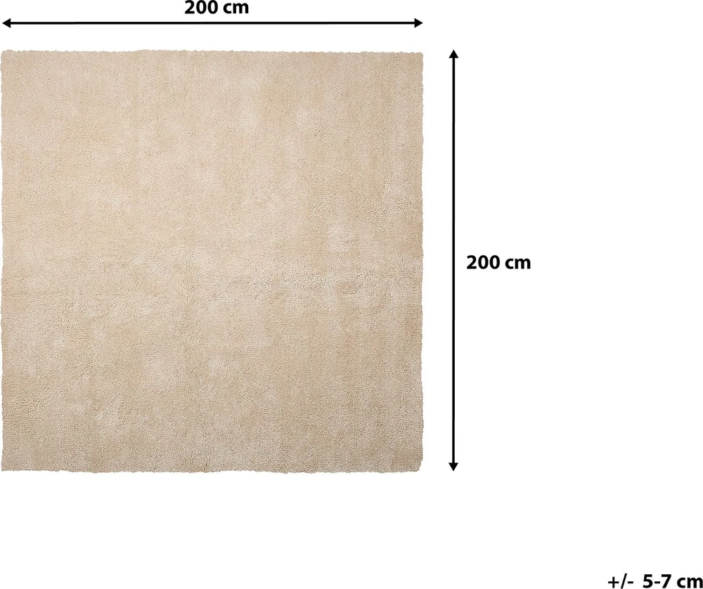 Beliani Shaggy kilimas DEMRE smėlio spalvos 200 x 200 cm