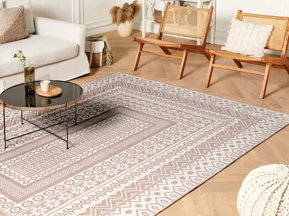 Beliani Kilimas BAGLAR baltas 200 x 300 cm džiutas