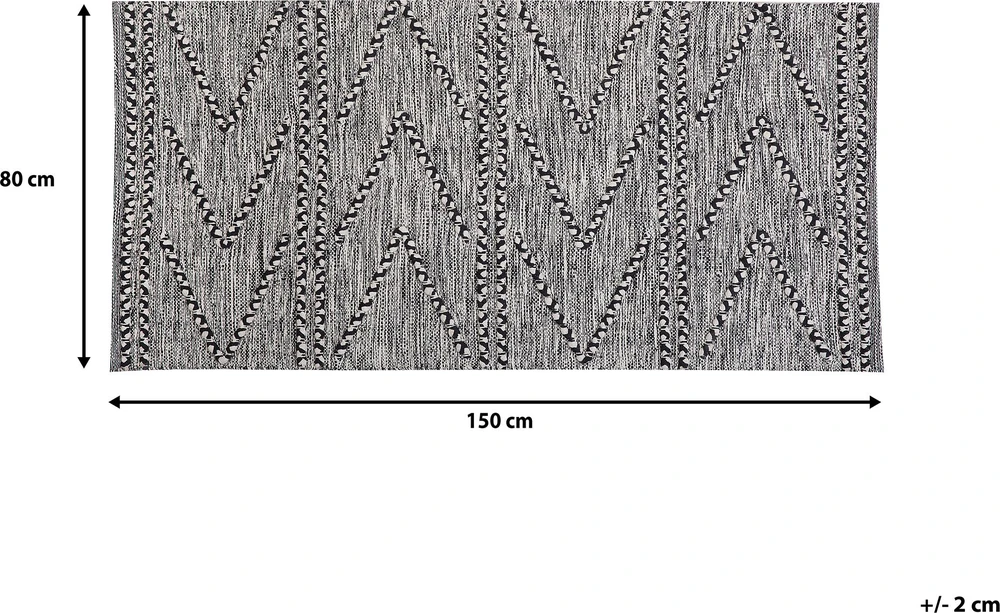 Beliani Kilimas TERMAL juodas 80 x 150 cm medvilninis