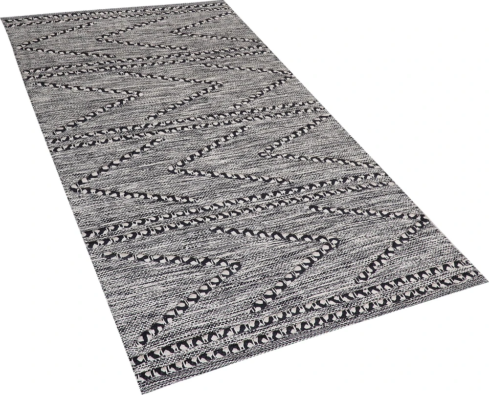 Beliani Kilimas TERMAL juodas 80 x 150 cm medvilninis