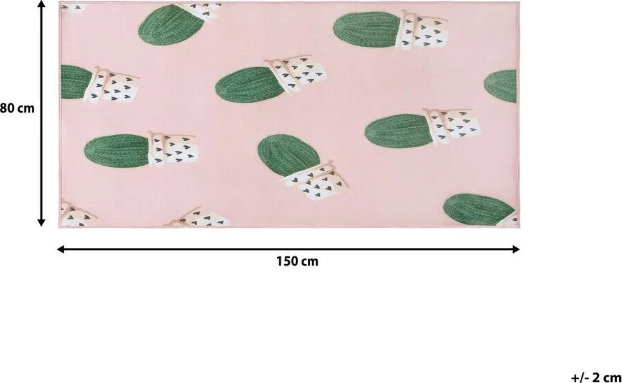 Beliani Vaikiškas kilimas ELDIVAN rožinės spalvos 80 x 150 cm