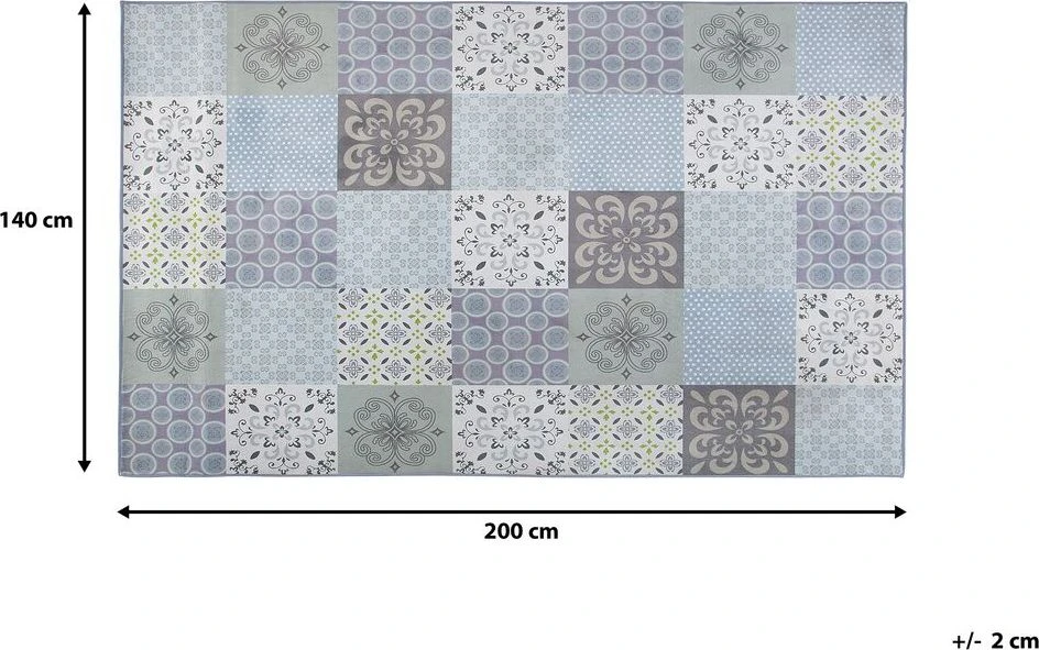 Beliani Kilimas INKAYA pilkas 140 x 200 cm