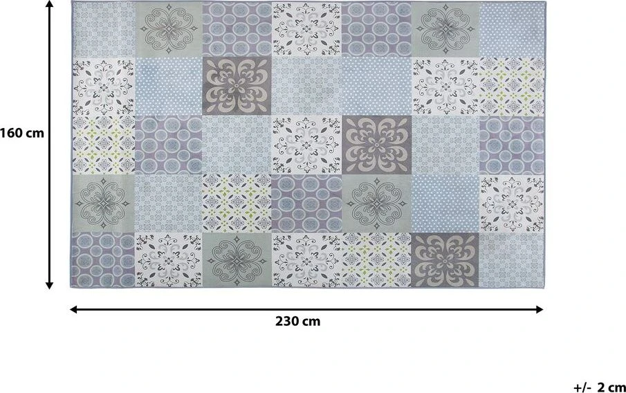 Beliani Kilimas INKAYA pilkas 160 x 230 cm