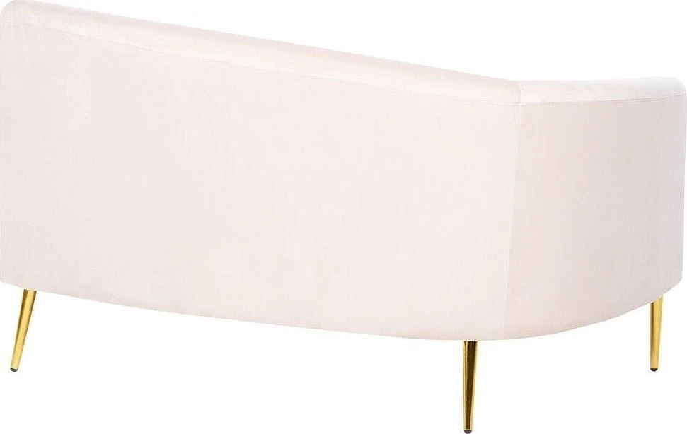 Beliani Pusapvalė sofa 4 asmenims MOSS veliūrinė šviesiai smėlio spalvos