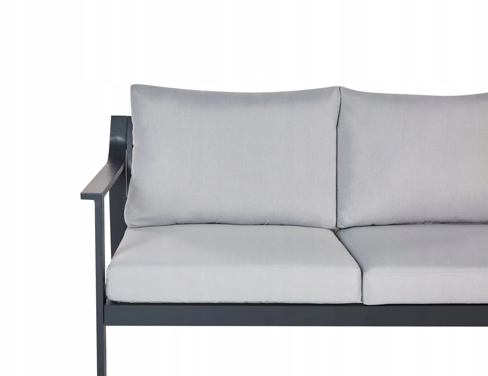Lauko baldų komplektas Beliani Sodo sofa 3 asmenims KIATO Metalo šviesiai pilka
