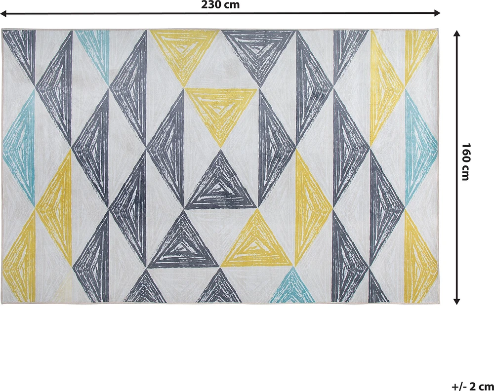 Beliani Kilimas KALEN pilkas 160 x 230 cm