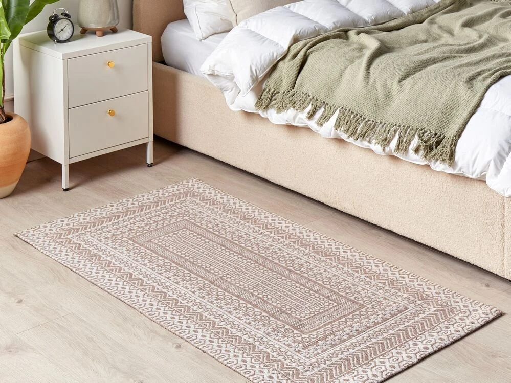 Beliani Kilimas BAGLAR baltas 80 x 150 cm džiutas