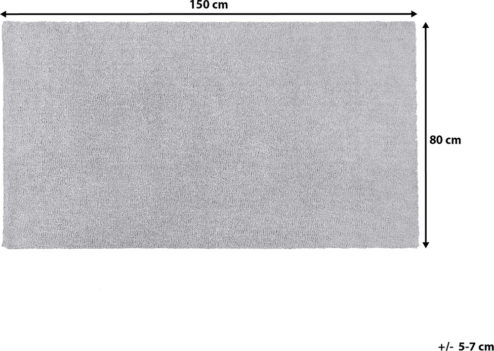 Beliani Šaggy kilimas DEMRE šviesiai pilkas 80 x 150 cm