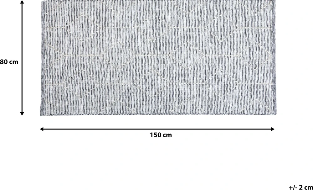 Beliani Kilimas EDREMIT pilkas 80 x 150 cm vilna