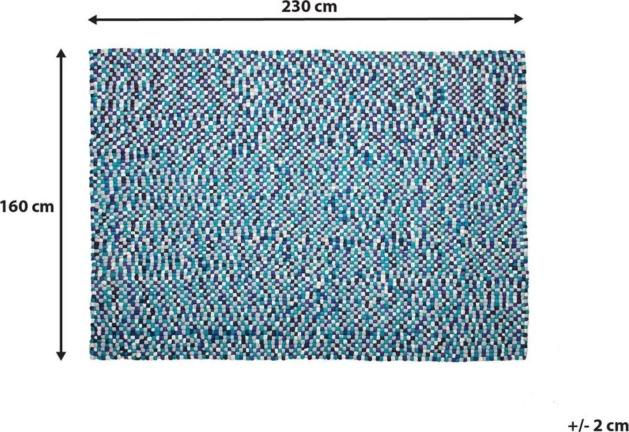 Beliani Kilimas AMDO tamsiai mėlynas 160 x 230 cm Vilna