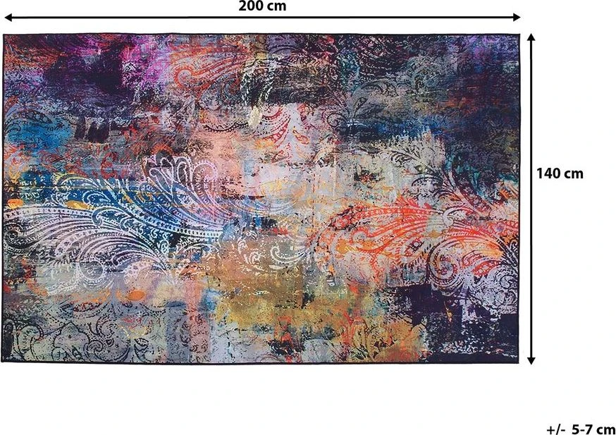 Beliani Kilimas MARDIN spalvotas 140 x 200 cm