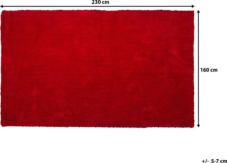Beliani Shaggy kilimas DEMRE raudonas 160 x 230 cm