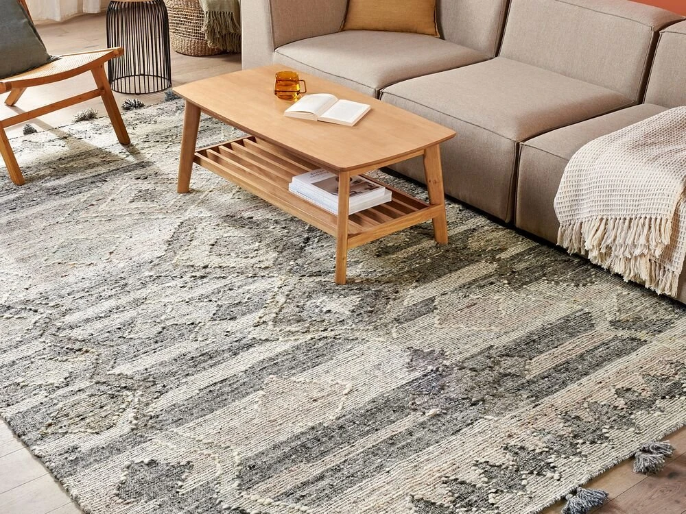 Beliani Kilimas ARATASHEN Pilkas 200 x 300 cm Vilnonis Kilim