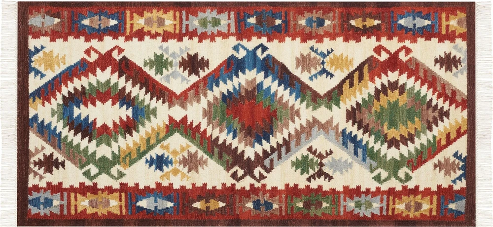 Beliani Kiliminis kilimas AREVIK spalvotas 80 x 150 cm iš vilnos