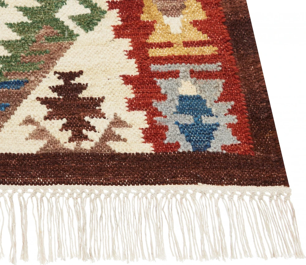 Beliani Kiliminis kilimas AREVIK spalvotas 80 x 150 cm iš vilnos