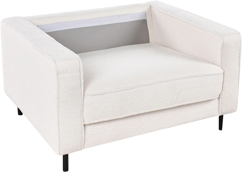 Sofa Beliani SAVALEN 4 vietų svetainės baldų komplektas, boucle audinys, balta spalva