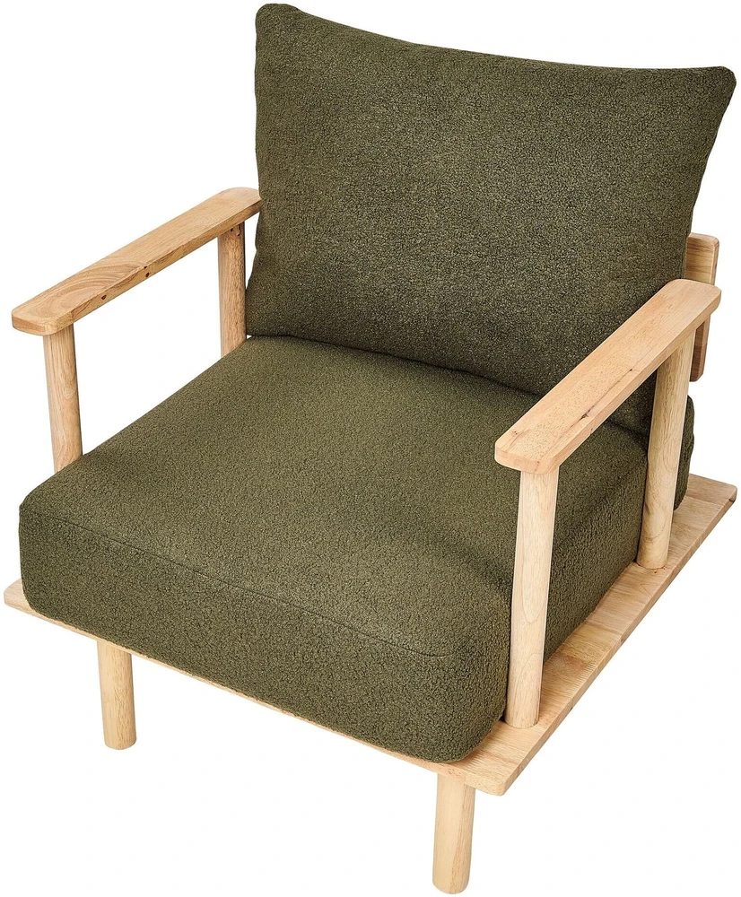 Sofa Beliani Svetainės baldų komplektas ASKER Boucle, tamsiai žalias
