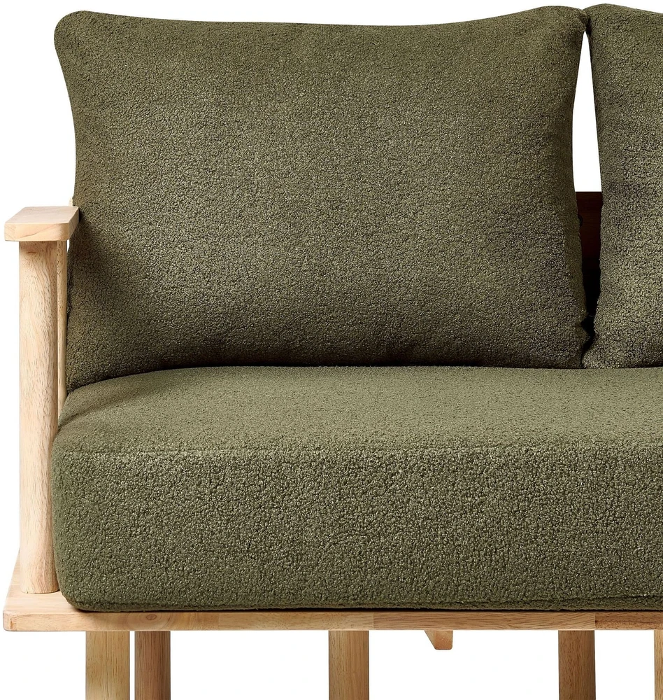 Sofa Beliani Svetainės baldų komplektas ASKER Boucle, tamsiai žalias
