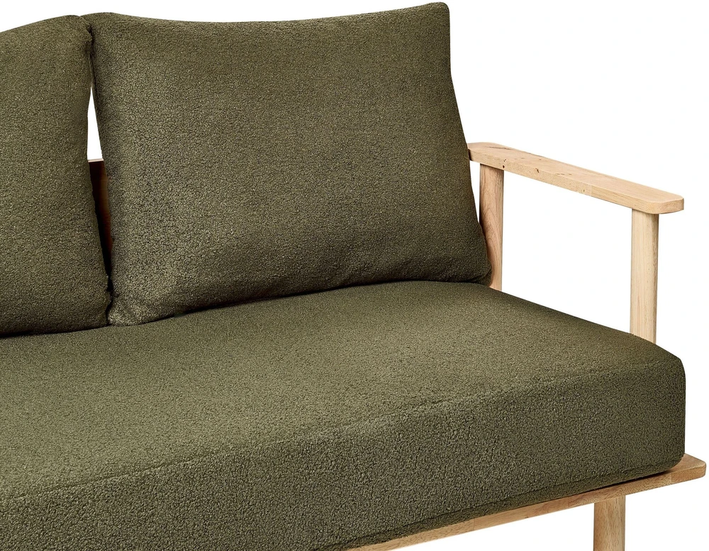 Sofa Beliani Svetainės baldų komplektas ASKER Boucle, tamsiai žalias