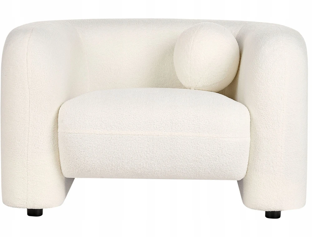 Sofa Beliani 5 vietų svetainės baldų komplektas LEIREN, baltos spalvos, bouclé audinys