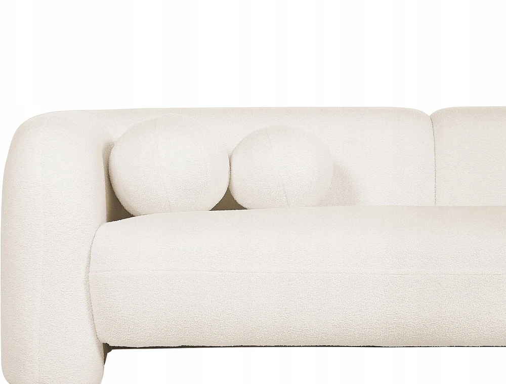 Sofa Beliani 5 vietų svetainės baldų komplektas LEIREN, baltos spalvos, bouclé audinys