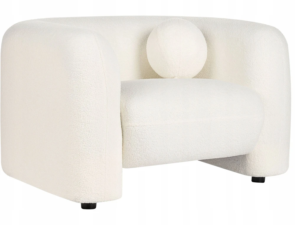 Sofa Beliani 5 vietų svetainės baldų komplektas LEIREN, baltos spalvos, bouclé audinys