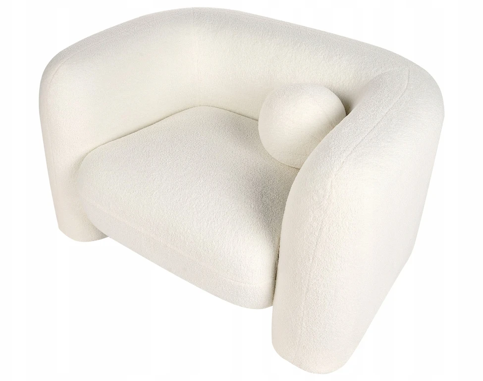 Sofa Beliani 5 vietų svetainės baldų komplektas LEIREN, baltos spalvos, bouclé audinys