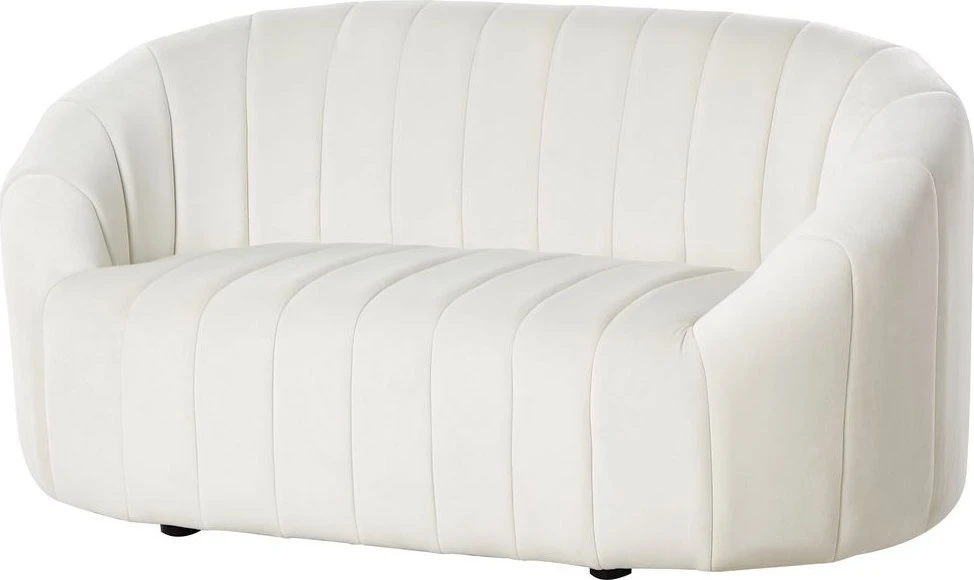 Sofa Beliani 6 vietų svetainės baldų komplektas MALUNG, veliūras, kreminė balta