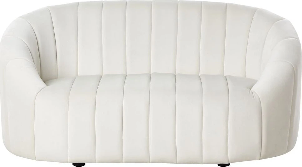 Sofa Beliani 6 vietų svetainės baldų komplektas MALUNG, veliūras, kreminė balta