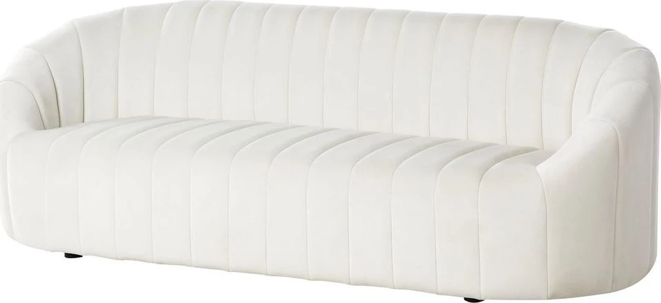 Sofa Beliani 6 vietų svetainės baldų komplektas MALUNG, veliūras, kreminė balta