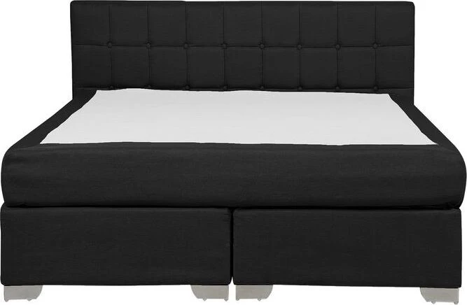 Beliani Kontinentinė lova ADMIRAL 140 x 200 cm, juoda