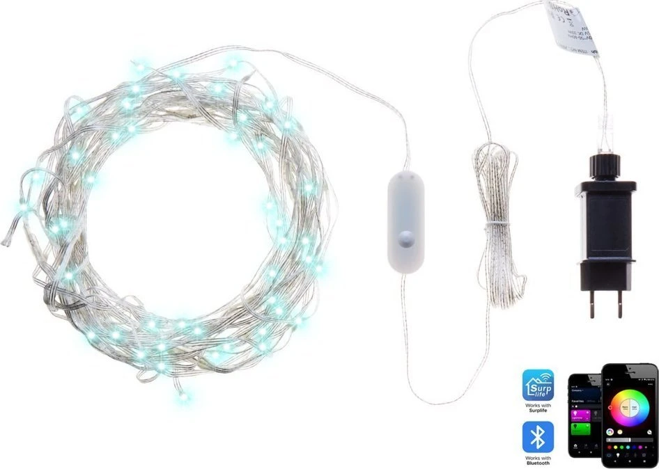 Beliani Išmanioji LED šviesos užuolaida programėle valdoma KULUSUK 150 x 320 cm spalvota
