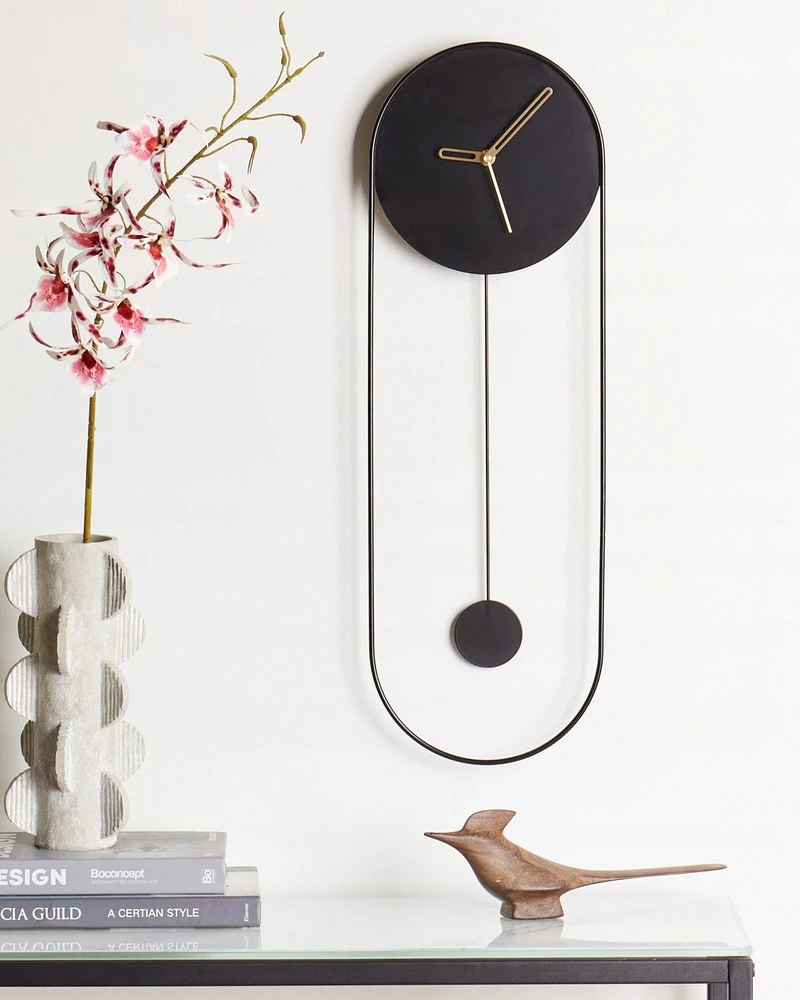 Beliani Sieninis laikrodis SALVAN 20 cm metalinis juodas