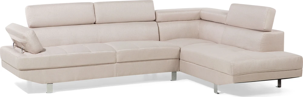 Beliani 5-vietė kampinė sofa NORREA, šviesiai smėlio spalvos, kairinė