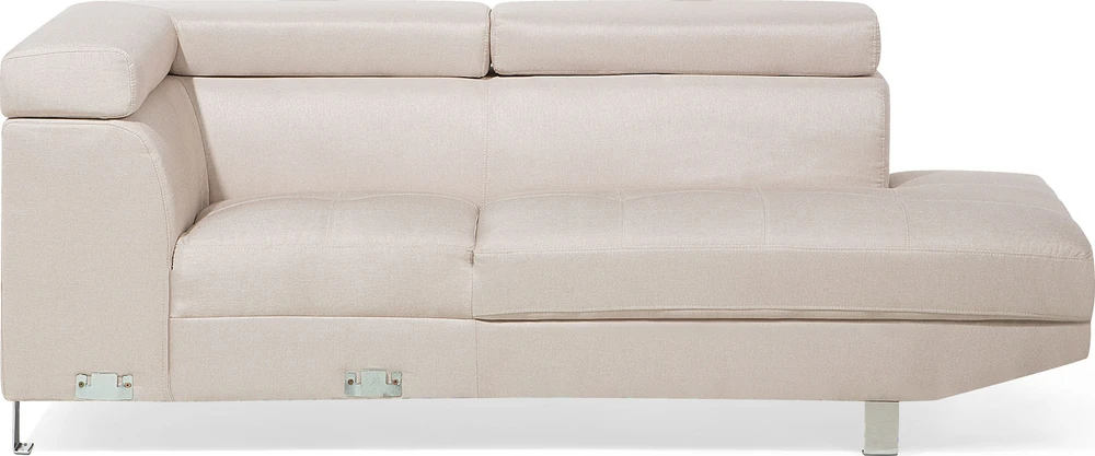 Beliani 5-vietė kampinė sofa NORREA, šviesiai smėlio spalvos, kairinė