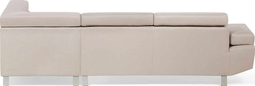 Beliani 5-vietė kampinė sofa NORREA, šviesiai smėlio spalvos, kairinė