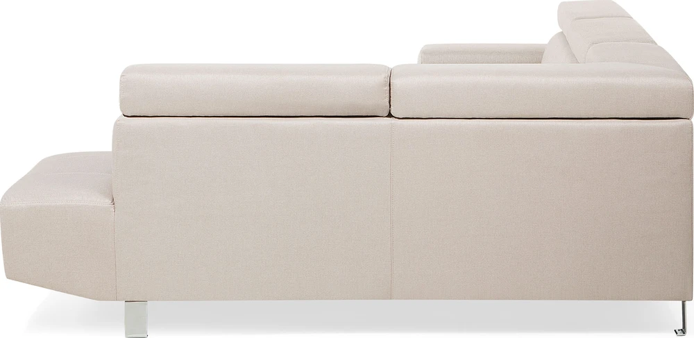 Beliani 5-vietė kampinė sofa NORREA, šviesiai smėlio spalvos, kairinė