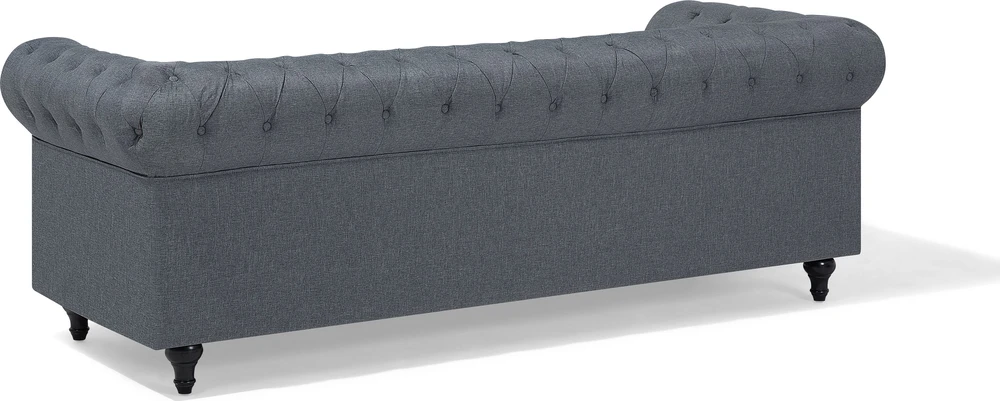 Beliani 6 vietų kampinė sofa CHESTERFIELD, pilka, kairinė